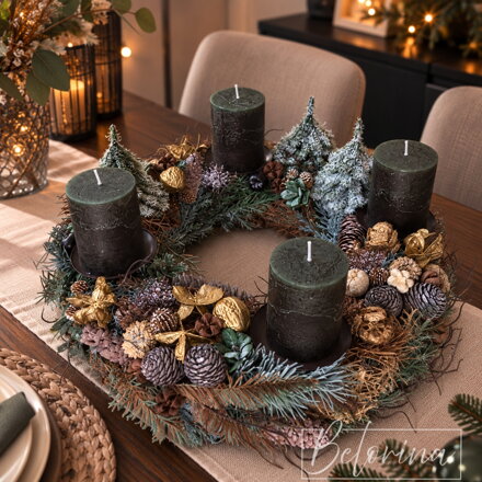 Adventný veniec Forest gold 40cm