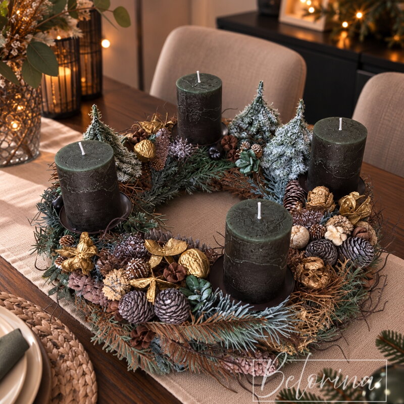 Adventný veniec Forest gold 40cm